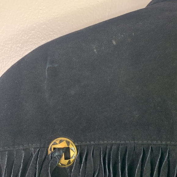 VTG 70s Learsi Black Rancher Western Fringe Suede Leather Jacket Womens Small - Picture 10 of 13
